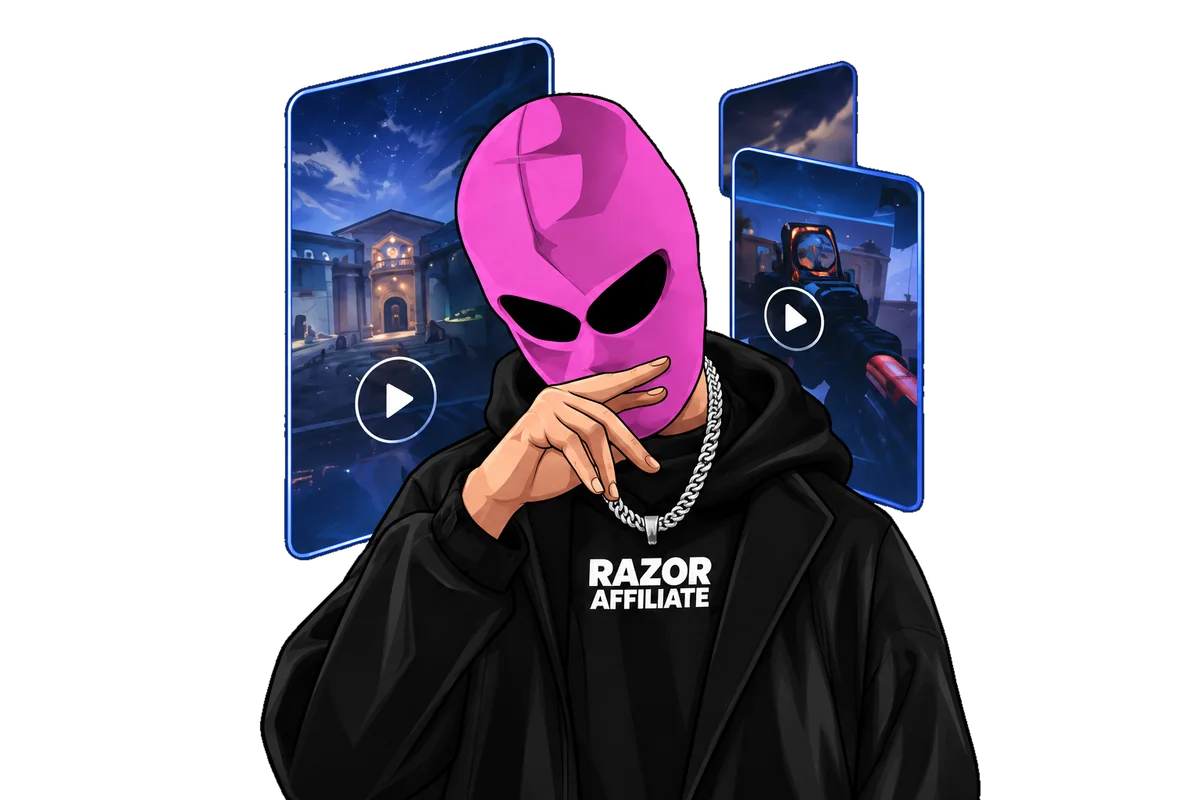 Razor mascot with clips on TikTok, YouTube Shorts, Instagram Reels and X